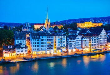 Fototapeta premium Zurich city centre aerial view