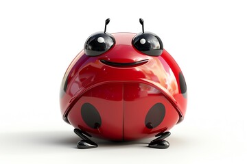 Cute cartoon ladybug 3D render.