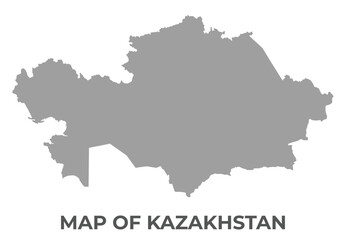 Simple flat Kazakhstan map Grey vector