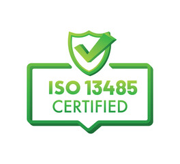 ISO 13485 Medical Devices Quality Management Icon – Safe Manufacturing Standards Badge