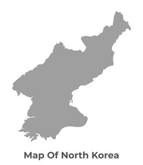 Simple flat North Korea map Grey vector