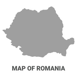 Obraz premium Simple flat Romania map Grey vector
