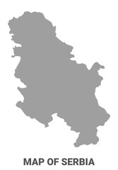 Simple flat Serbia map Grey vector