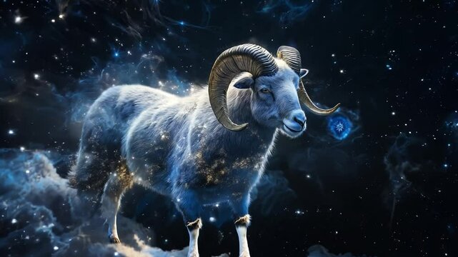 Aries zodiac symbol, The constellation of Aries zodiac sign, Aries zodiac sign astrological background. The Aries horoscope sign	
