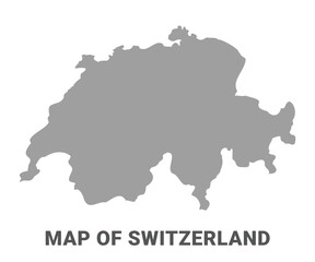 Simple flat Switzerland map Grey vector