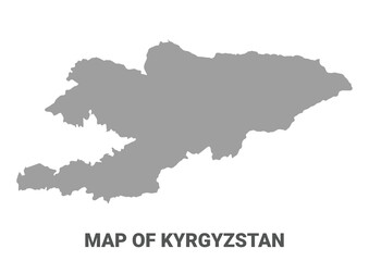Simple flat Kyrgyzstan map Grey vector