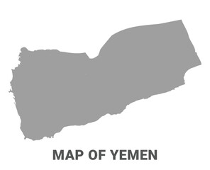 Simple flat Yemen map Grey vector