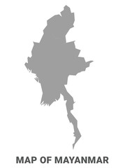 Simple flat Mayanmar map Grey vector