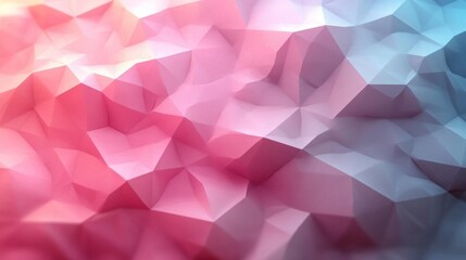 Naklejka premium Pastel Pink Low-Poly Geometric Pattern Background. Generative AI