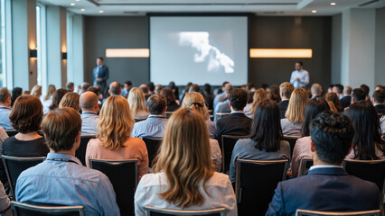 Obraz premium Business, Audience Attending a Seminar in a Conference Room