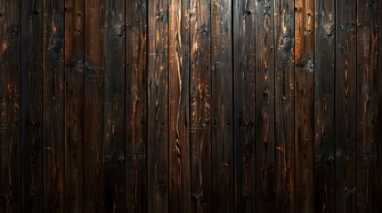 Fototapeta premium Dark brown rustic wooden planks background texture.