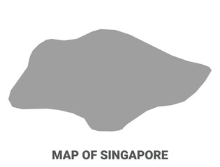 Simple flat Singapore map Grey vector
