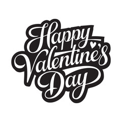 Happy Valentines Day typography poster with handwritten calligraphy text.