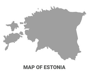 Simple flat Estonia map Grey vector