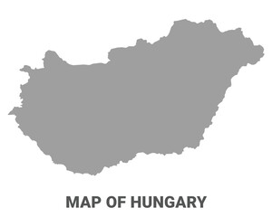 Simple flat Hungary map Grey vector