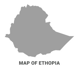 Simple flat Ethopia map Grey vector