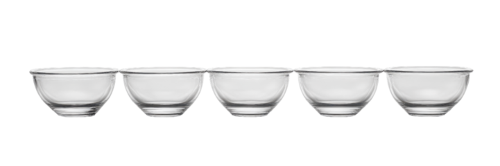 Minimalist glass measuring cups on a clean white background, ideal for precise cooking and baking measurements, elegant and functional design