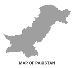 Simple flat Pakistan map Grey vector