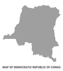 Obraz premium Simple flat Democratic Republic of the Congo map Grey vector
