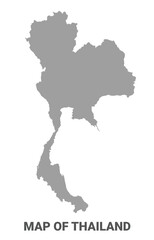 Simple flat Thailand map Grey vector