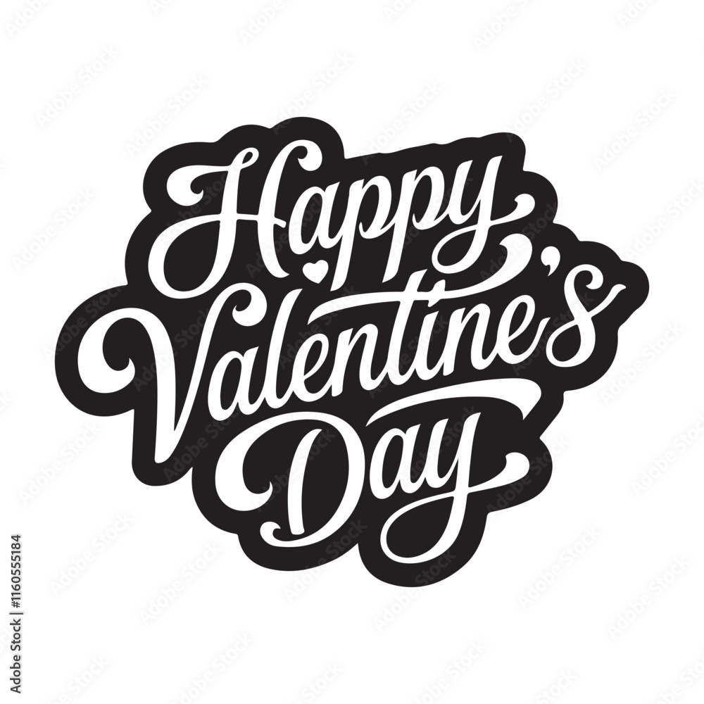 Fototapete valentines day background with heart pattern and typography of happy valentines day text . vector il