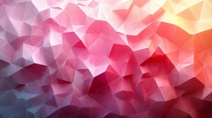 Fototapeta premium Abstract Pink Low-Poly Geometric Background. Generative AI