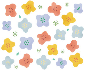 レトロな花柄素材　シームレスパターン