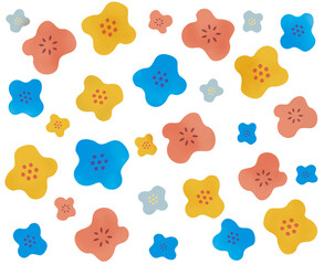 カラフルな花柄素材　シームレスパターン