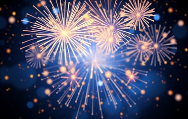 Naklejka premium A vibrant display of fireworks against a night sky for celebration