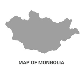 Obraz premium Simple flat Mongolia map Grey vector
