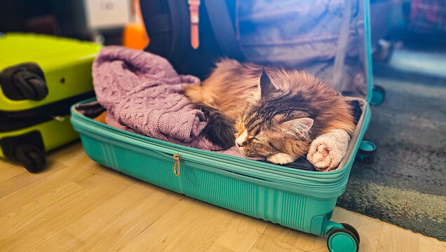 MaineCoon im Koffer