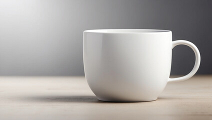 An Elegant Close-Up of a White Tea Mug Mockup: Showcasing Beverage Aesthetics