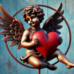 Sculpture de Saint Valentin en métal