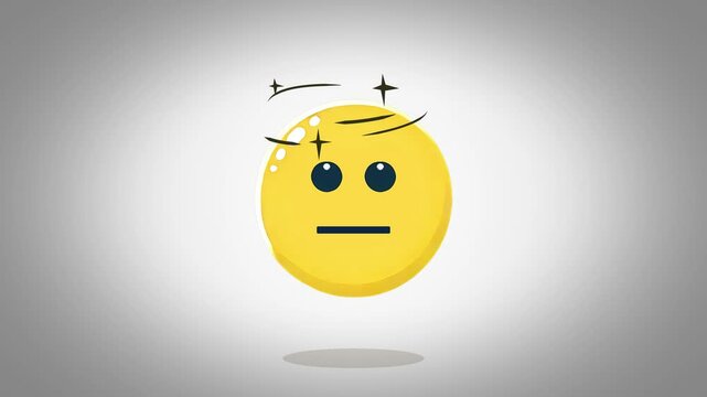 Emotion in Limbo, A Dizzy Yellow Face Balancing Uncertainty and Calm - Powered by Adobe