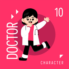 Illustration Girls Kid Cute Wear Outfit Doctor
