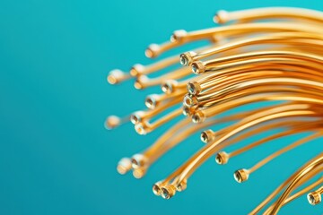 Close-Up of Intricate Gold Bonding Wires in Electronics, Showcasing Precision and Detail in Circuit Design