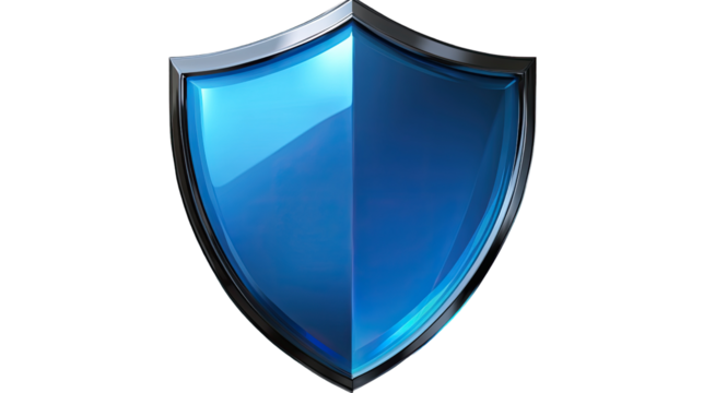 Blue Shield of Protection:  A gleaming, metallic blue shield stands as a symbol of security, strength, and unwavering defense.  Its smooth, polished surface reflects the light.
