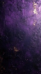 Dark violet surface with scattered dust rough pattern and golden accents