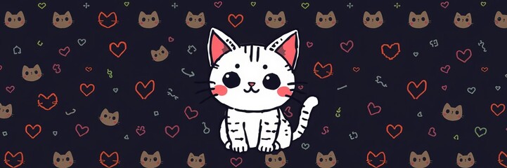 8 bit style vintage pattern with cute cat character in tamagotchi style, perfect for retro gaming enthusiasts and cat lovers, vintage, enthusiasts