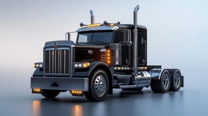 Heavy Duty Truck on Isolated White Background. Generative AI