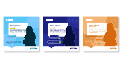 Abstract Modern Testimonial Social Media Banner Design Minimalist Post Template Social Media Banner for Client Reviews