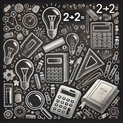 Blackboard Doodle Art - Creative School Essentials