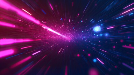 Naklejka premium Abstract Motion Speed Light with Night City Background. 