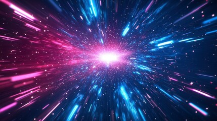 Fototapeta premium Abstract Motion Speed Light with Night City Background. 