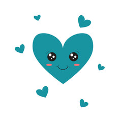 Fototapeta premium illustration of blue love smile character