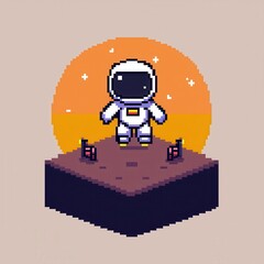 20241228122317list 37 A playful 8-bit pixel art of a glowing pixelated astronaut playing soccer on a pixelated alien planet, with tiny glowing goals and pixelated alien spectators, set on a 