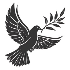 Obraz premium Elegant pigeon silhouette icon against a clean white backdrop.