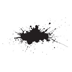 Black ink or paint splatter vector illustration