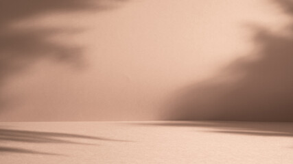Simple background with light and shadows in warm mocha mousse tones.