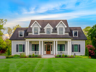 Fototapeta premium Charming two-story family house in the USA.